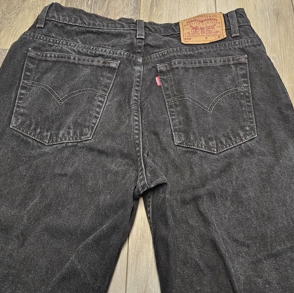 Levi’s Vintage 90s 550 Relaxed Fit Tapered Leg Black Denim Jeans Women's 15 - Picture 6 of 11